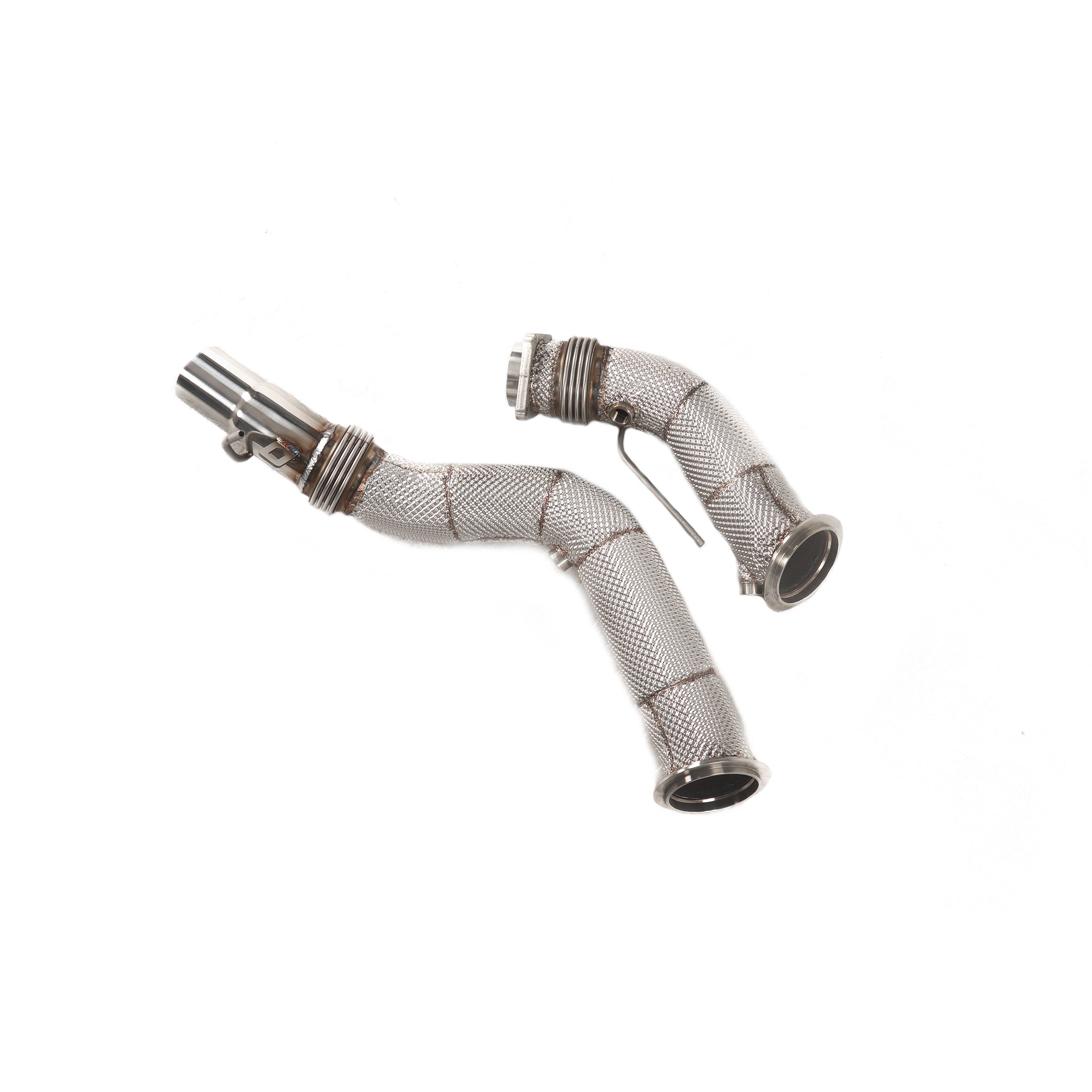 Stainless steel flexible exhaust pipe with angled ends