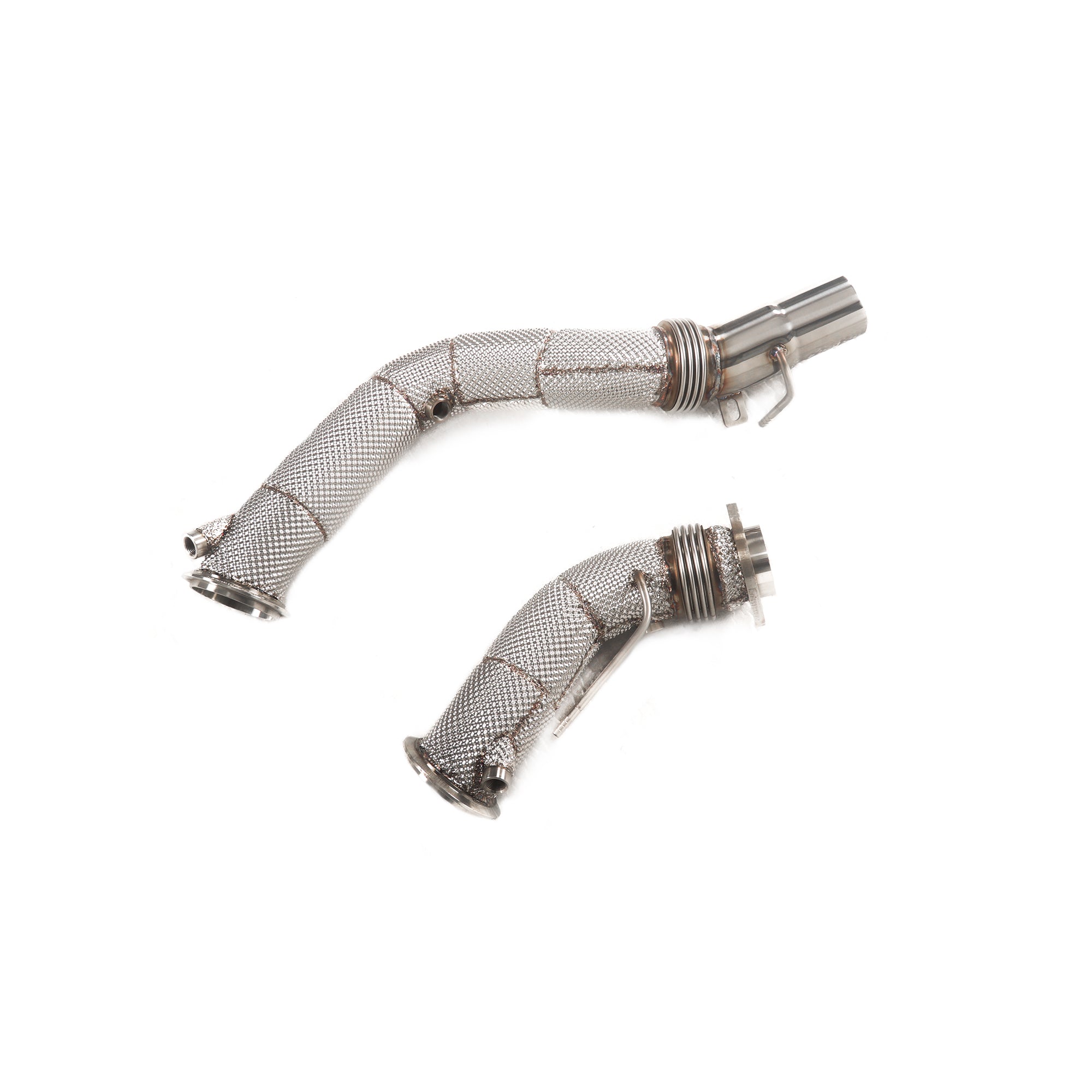 Stainless steel flexible exhaust pipe with angled ends