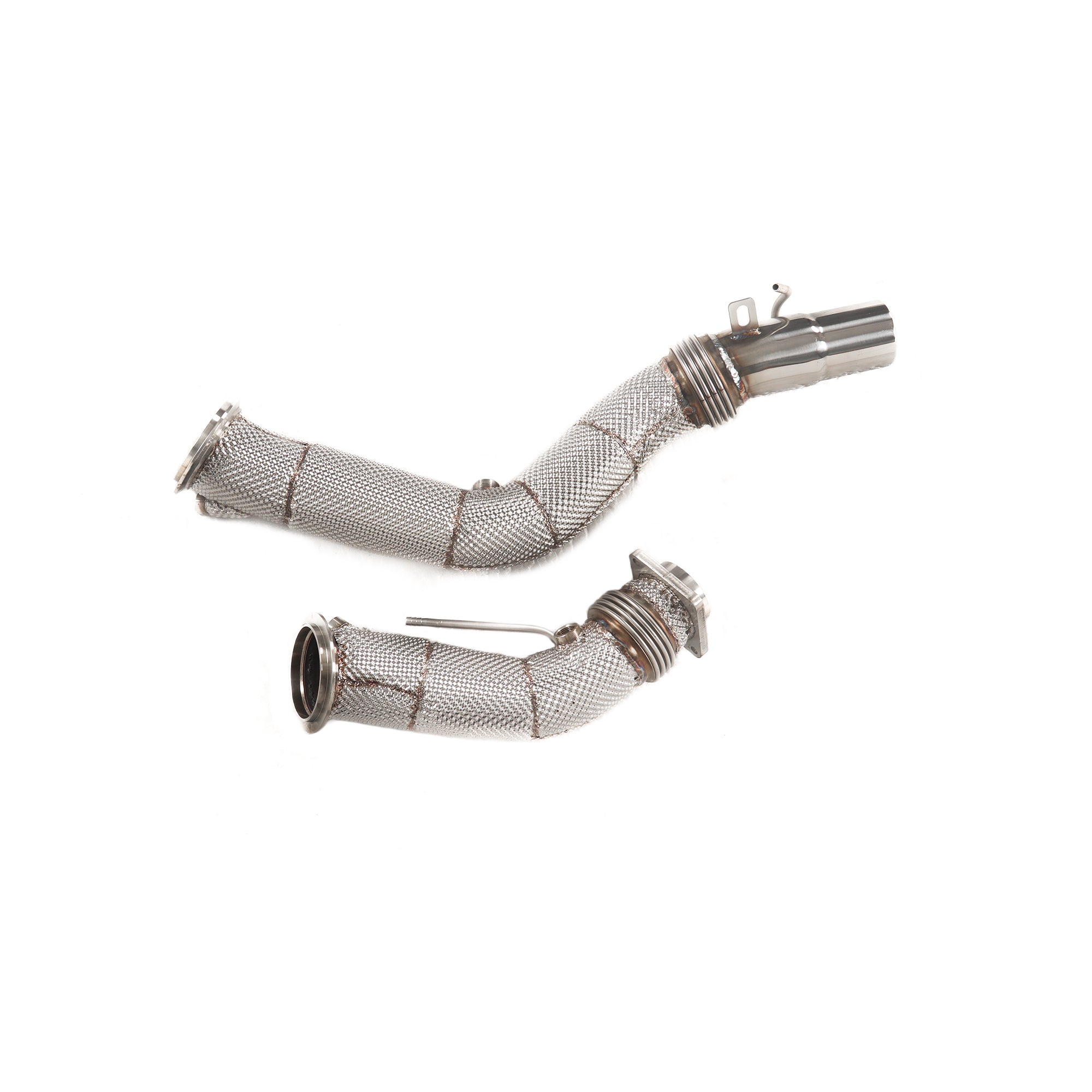 Stainless steel flexible exhaust pipe with angled ends