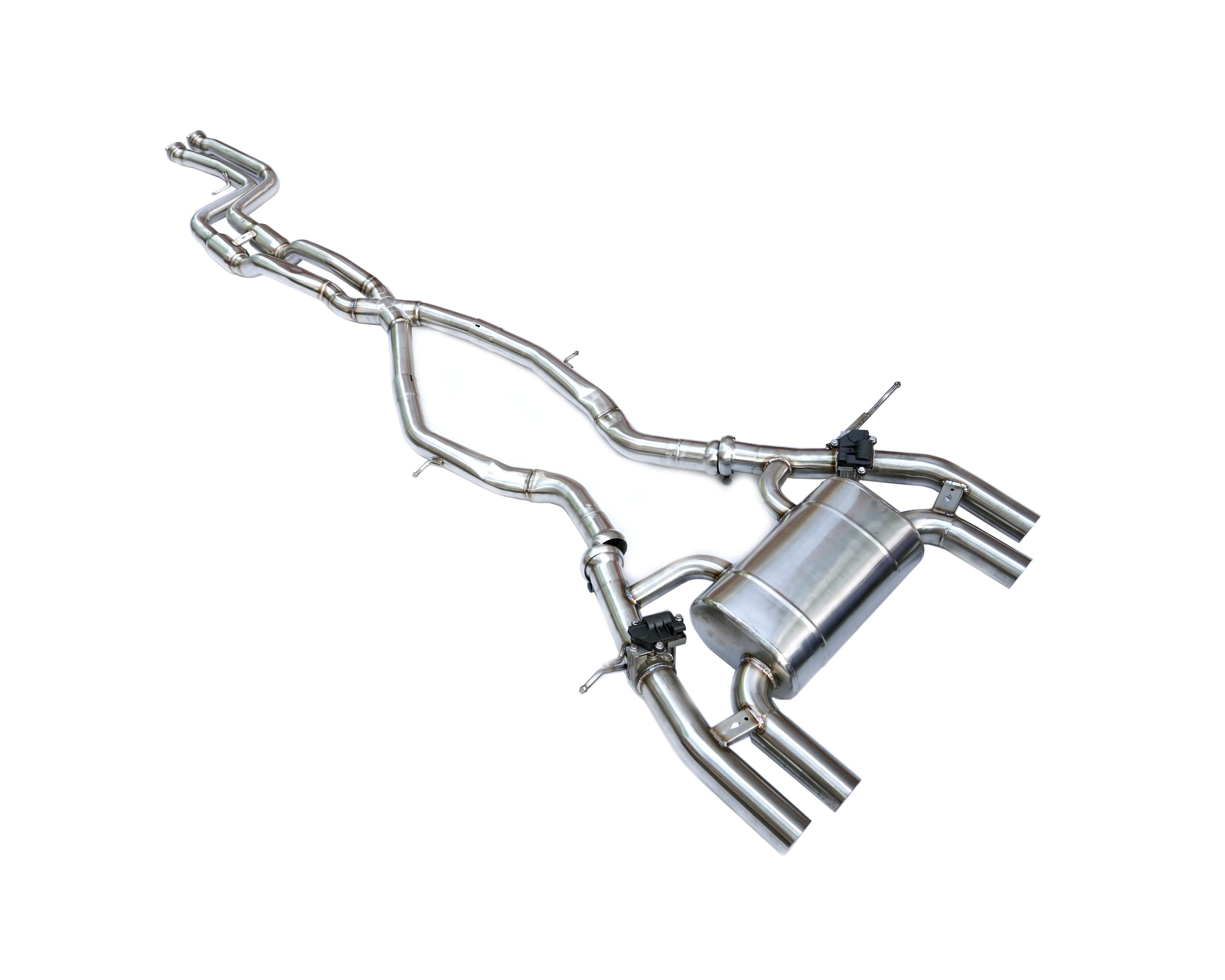 Stainless steel exhaust system with muffler and pipes