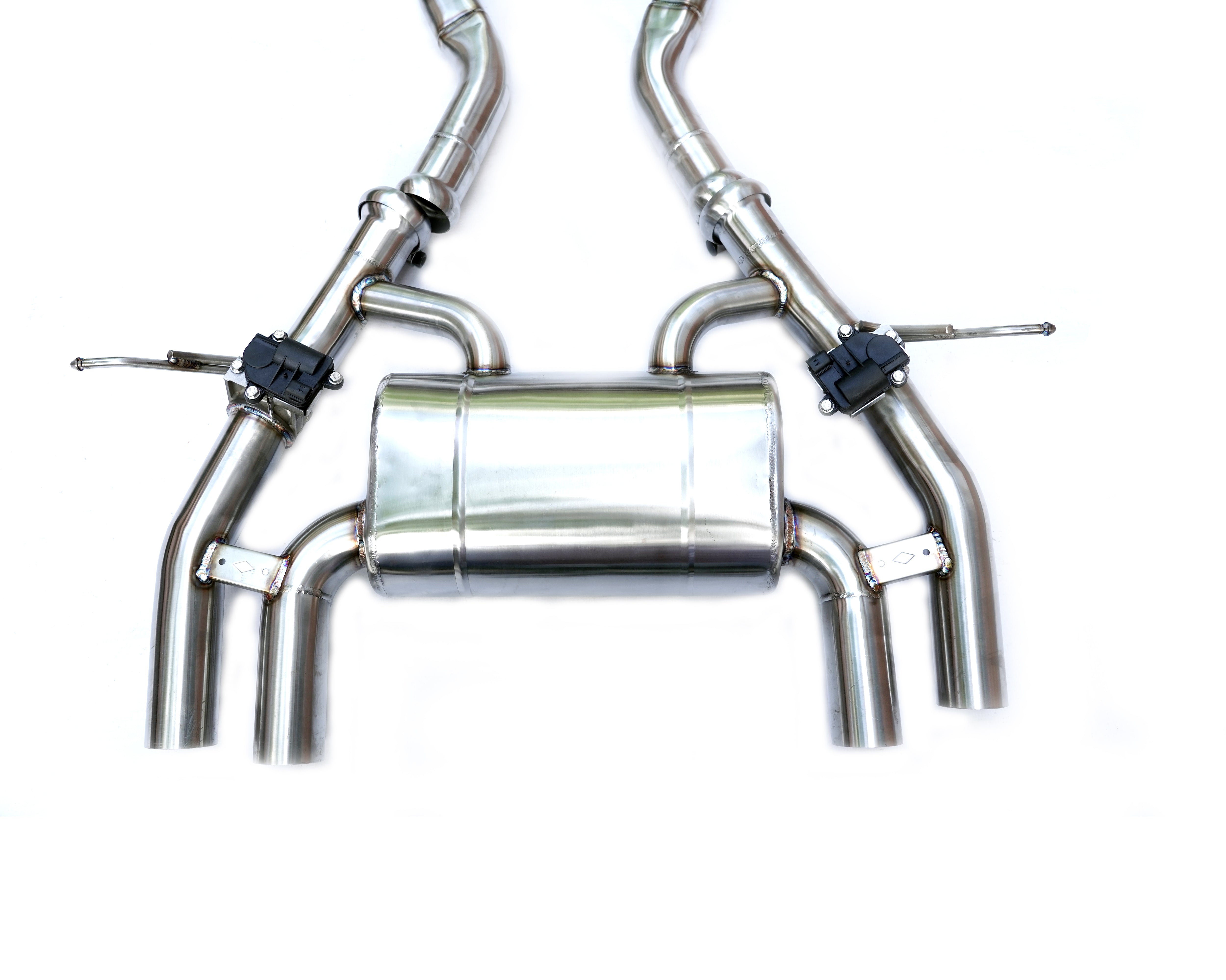 Stainless steel exhaust system with muffler and pipes