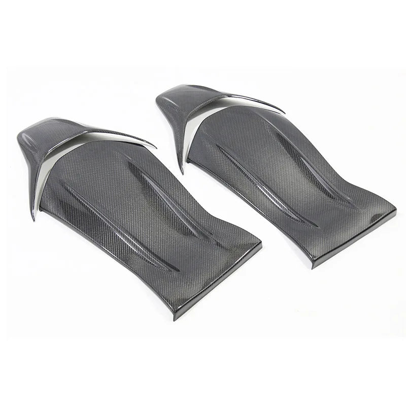 Black carbon fiber hood vents for enhanced automotive performance