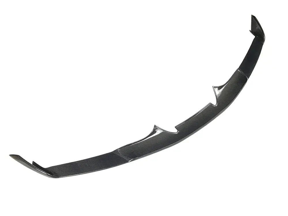 Curved black dry carbon fiber front lip spoiler for cars