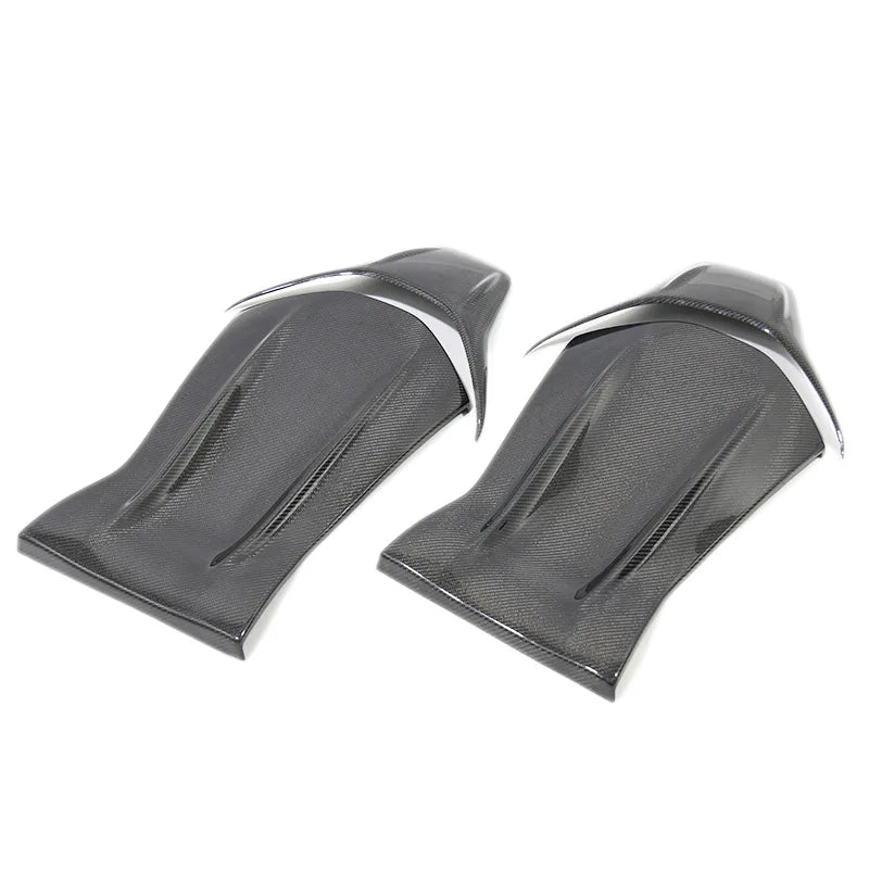 Black carbon fiber hood vents for enhanced automotive performance