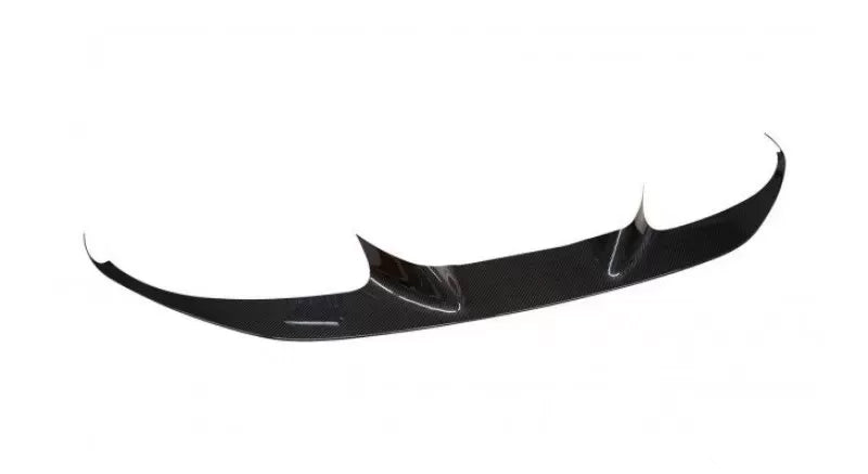 Sleek curved black dry carbon fiber automotive spoiler