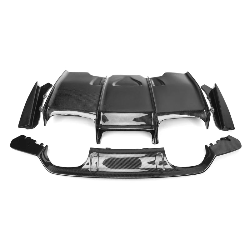 Carbon fiber rear diffuser for performance vehicles