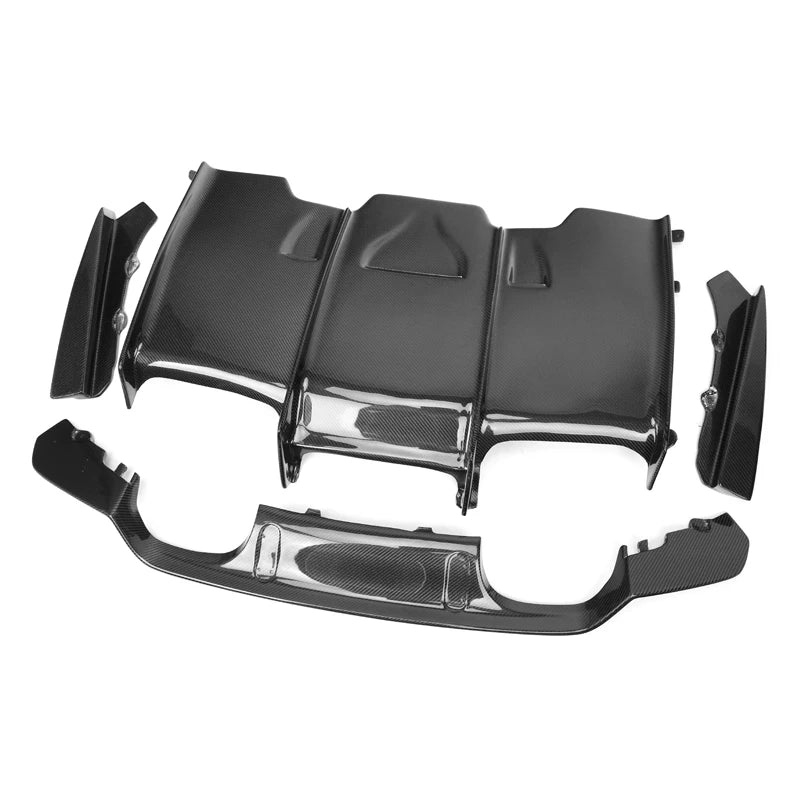 Carbon fiber rear diffuser for performance vehicles