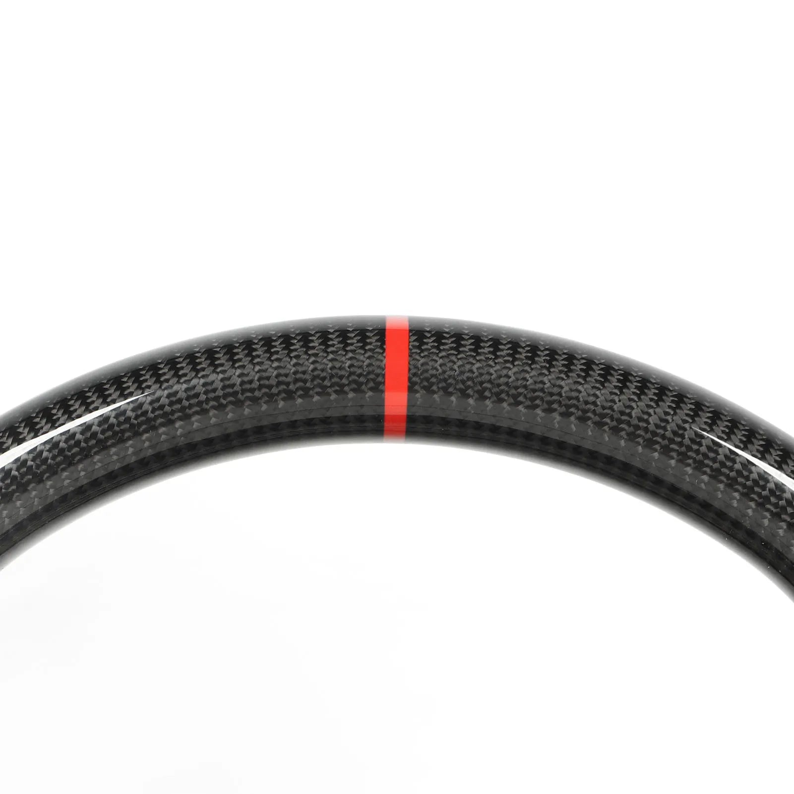 Carbon fiber racing steering wheel with red center marker