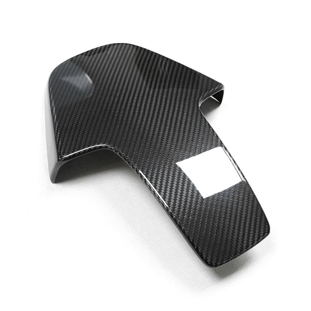 Carbon fiber car seat side panels with cutouts in dry carbon finish