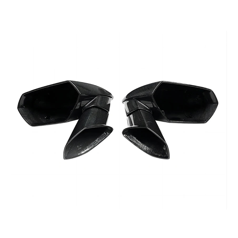 Black dry carbon fiber side mirror covers for vehicles