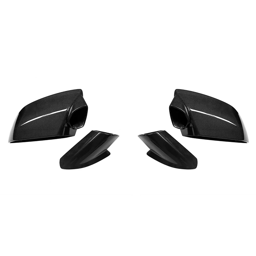 Black dry carbon fiber side mirror covers for vehicles