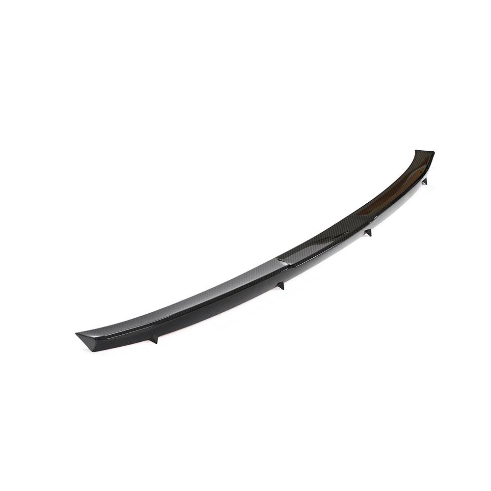 Curved black dry carbon fiber trunk middle spoiler for cars