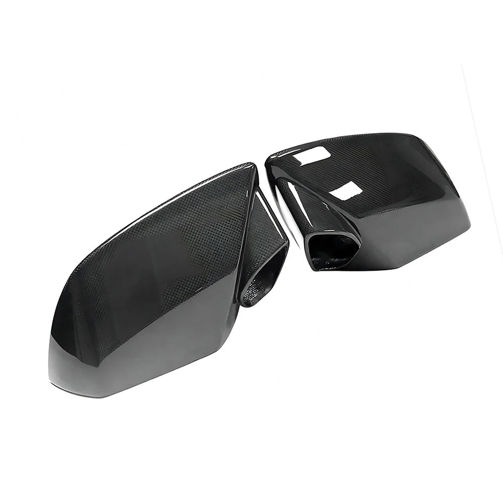 Black dry carbon fiber side mirror covers for vehicles