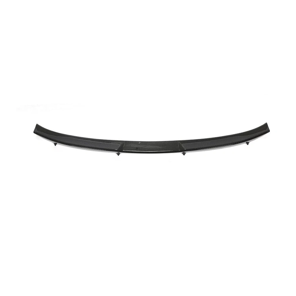 Curved black dry carbon fiber trunk middle spoiler for cars