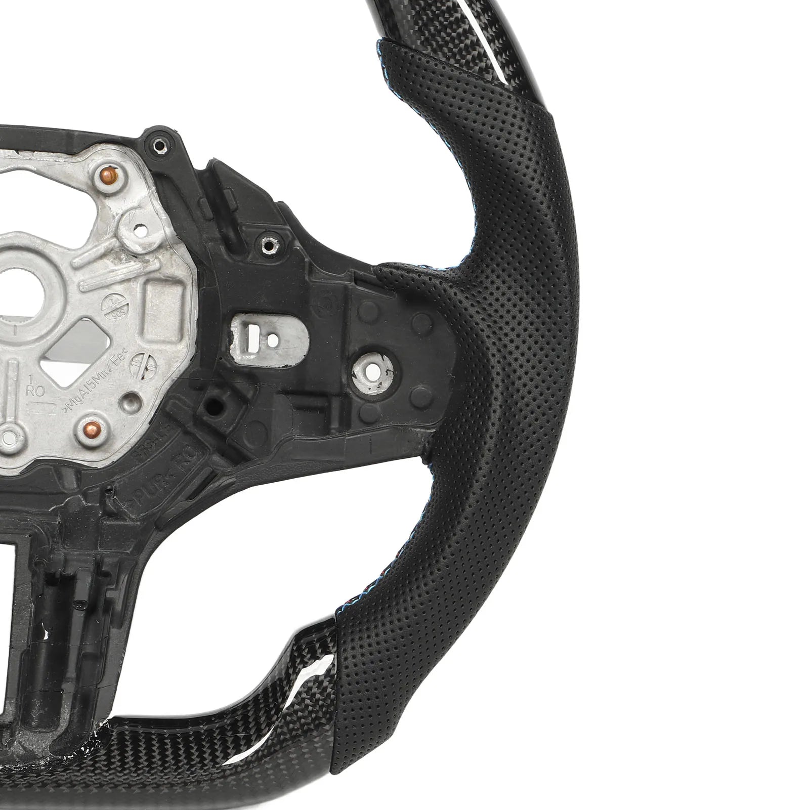 Carbon fiber racing steering wheel with red center marker