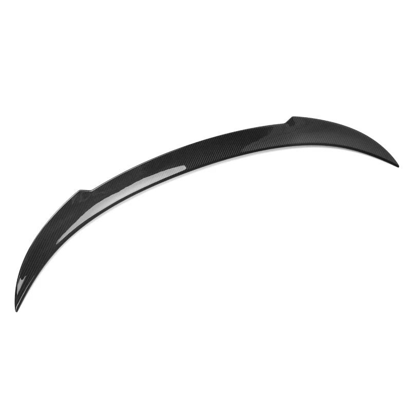 Curved black dry carbon fiber automotive spoiler rear wing