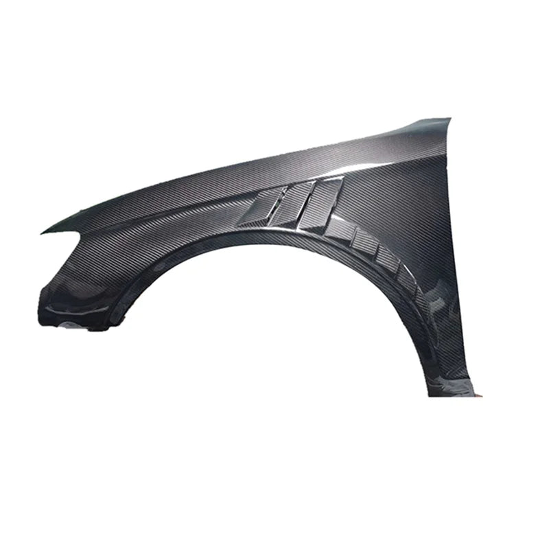 Sleek dry carbon fiber car fender with integrated vents