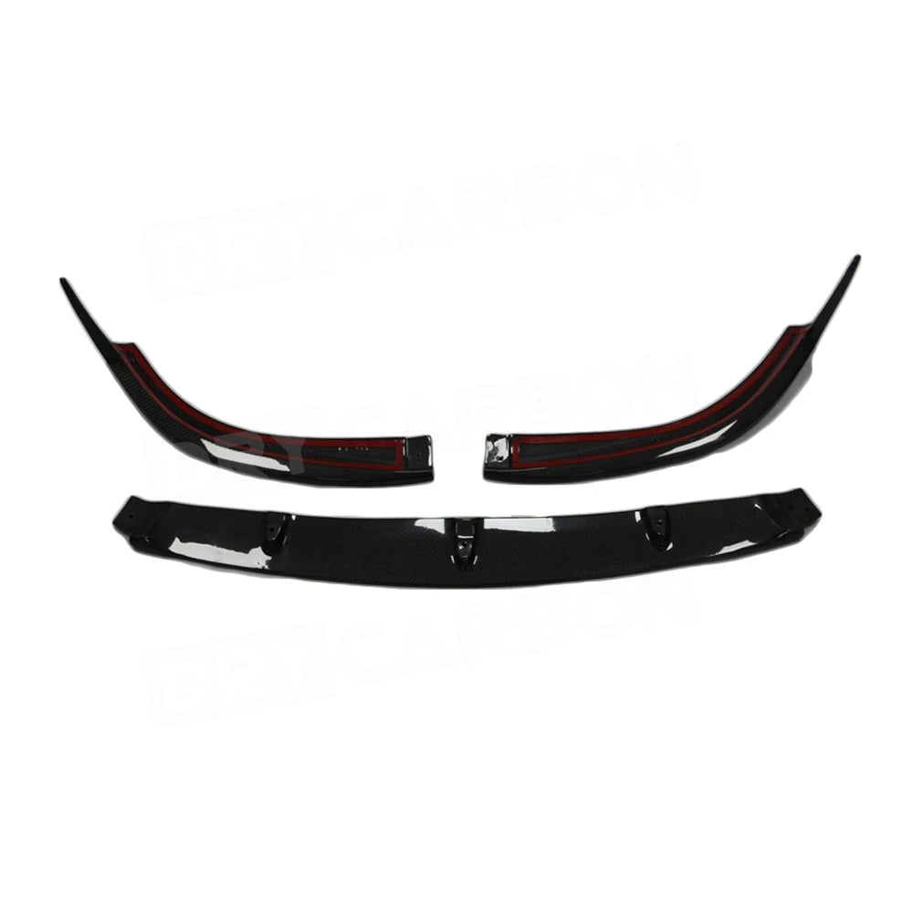 Mercedes-benz w205 c63 front bumper lip splitter set in black plastic