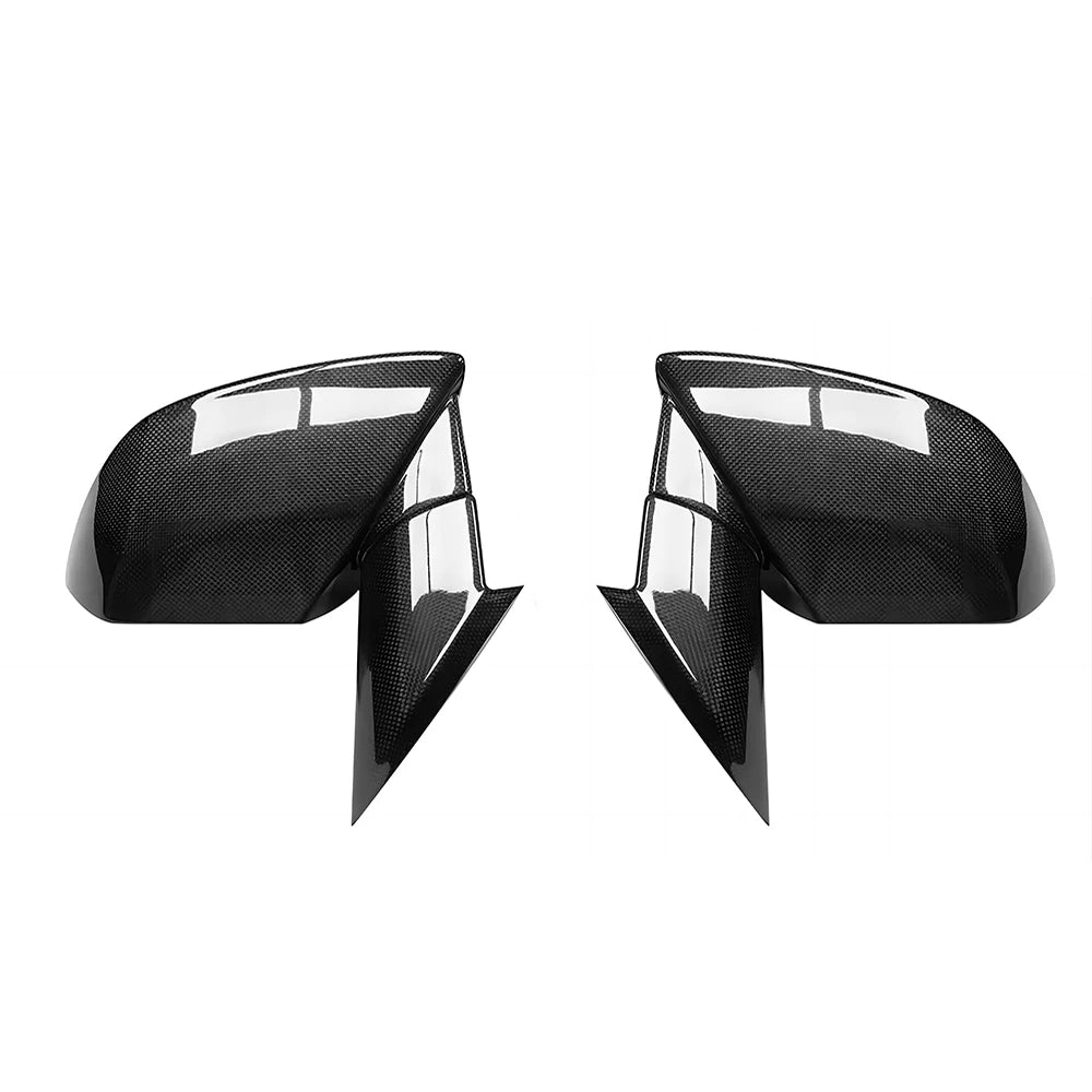 Black dry carbon fiber side mirror covers for vehicles