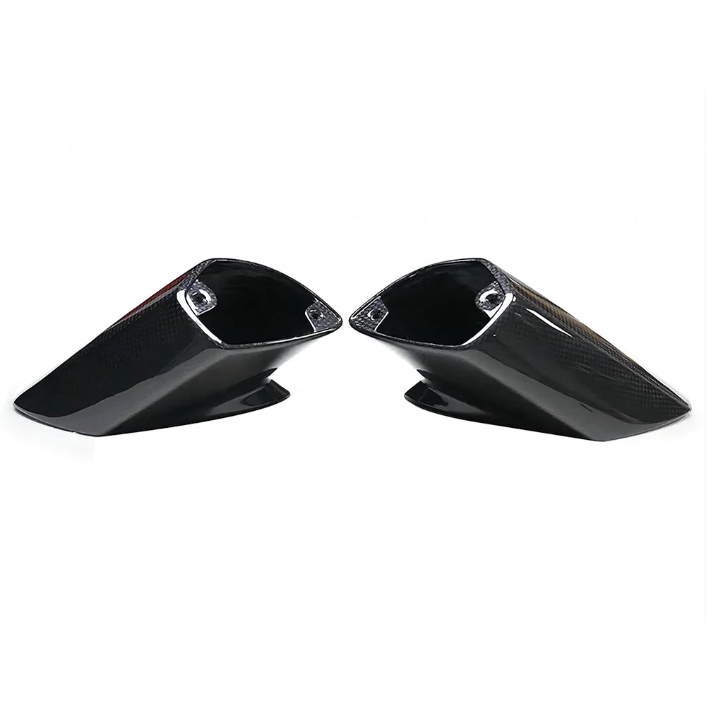 Black dry carbon fiber side mirror covers for vehicles