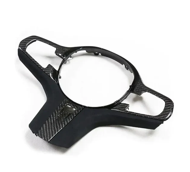 Carbon fiber steering wheel trim for enhanced vehicle style